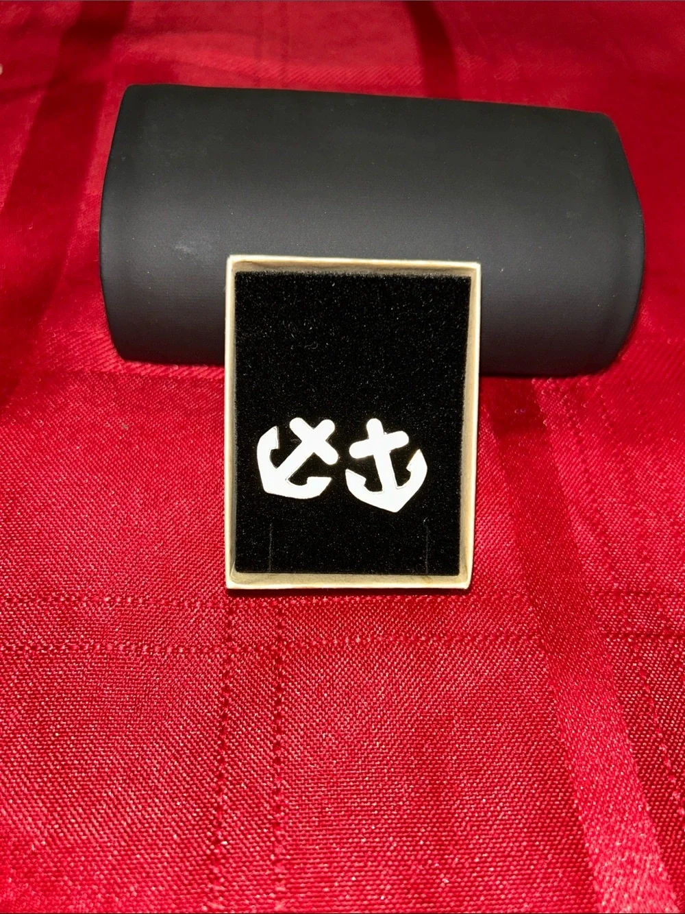 White Anchor Cufflinks for Men - Nautical Accent